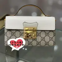 在飛比找蝦皮購物優惠-精品 GUCCI 古馳 Padlock mini 帆布拼皮革