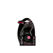 Flexi Classic Tape Retractable Dog Lead Black (Extra Small 3m)