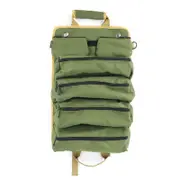 Portable Tool Storage Box with 2 Detachable Zipper Pouch, Tool Organizer Bag Roll Up Carrier Bag for Electrician Mechanic (Green)