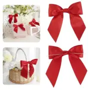 Red Satin Bows 5.5" Bows for Gift Wrapping Satin Twist Tie Bows Premade Ribbo...