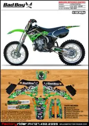 Bad Boy Motocross Kawasaki KX 125 KX 250 1999 - 2002 Dirt Bike Graphics Kit