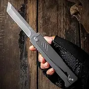 D2 Steel Folding Knife 9” – Tactical Pocket Knife with Belt Clip, Multitool EDC Knife for Camping, Hiking & Survival