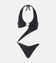 [Same] Same Spiral cutout halterneck swimsuit AU 10 black