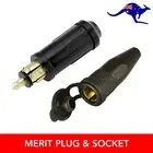 Merit Plug and In line Socket Set 12V Caravan Fridge Marine Boat 4WD DIN4165