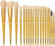 Set of 18 PCS Makeup Brush Kit for Foundation Liquid Blending Powder Eyeshadow Blush Cosmetics Concealer Brushes with Soft & Dense Bristles Yellow