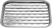 Stainless Steel Grill Pan - Rectangular Vegetable Tray for Outdoor BBQ - Reusable Pan for Meats and Vegetables