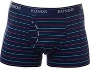 [Generic] 10 x Microfibre Guyfront Trunk Mens Underwear Trunks Navy/Red/Aqua Stripes
