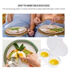 1pcs 2 Cup Microwave Egg Poacher, White, Poached Egg Maker Microwave