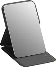 Folding Travel Mirror,High Definition Frameless Makeup Mirror Foldable - Vanity Mirror with Soft PU Leather, Portable Multifunctional Makeup Supplies for Bathroom, Bedroom