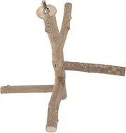 VANZACK Natural Wood Bird Perch Stand for Parrots Durable Cockatiel Perch with Rough Surface for Foot Exercise Easy Installation for Bird Cages Resting Spot