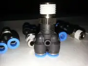 NEW! 153140 FESTO PUSH-IN Y-FITTING QSY-1/4-6 - LOT OF 2 PCS, Y THREADED ADAPTOR