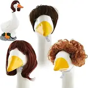 Porch Geese Outfits Wigs - Funny Porch Geese Outfits,Garden Decoration Accessories for Patio Courtyard, Set of 3 Yard Statue Decor Costumes