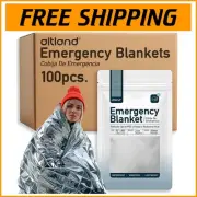 Emergency Thermal Blankets - 100 Pack - Reflective Mylar for Outdoor Protection