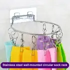 Laundry Drying Rack Wear-resistant Wall Mounted Sock Rack with 8/10 Pegs Sturdy