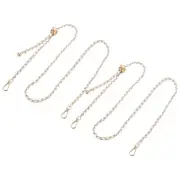 2 Pcs Purse Chain Strap, 47 Inch Adjustable Chains Strap White/Light Gold