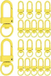 uxcell Metal Lobster Claw Clasps, 20 Pack Swivel Lanyards Trigger Snap Hooks Keychain Clips with Key Rings for Making Bags Purses Straps DIY Crafts Necklace Findings, Yellow