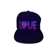 LED Cap with Programmable APP, Text Display Message Snapback Hat for Club Party Event