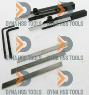 2x Mini Lathe Parting Holders With 5x Parting Blades & Keys - UNIMAT EMCO MYFORD