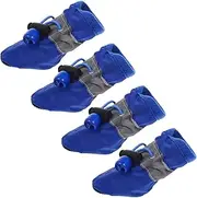 Milisten 4Pcs Dog Boots for Small to Medium Dogs All Season Paw Protectors with Slip Soles Xs Blue for Hiking Running and Outdoor Activities