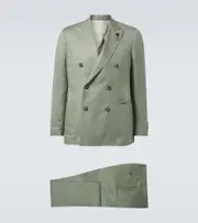 [Lardini] Lardini Double-breasted linen and silk suit AU 96 green