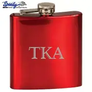 RED GLOSS 6 oz. STAINLESS STEEL FLASK FREE ENGRAVING FAST SHIPPING