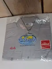 NOS Vintage COKE Coca Cola Work Shirt w/ Name DICK & Patches Size M 16.5 Neck