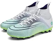 [GEXECEUSS] Big Boy's Soccer Shoes High Top Ankle Boots Turf Football Shoes High Gripping Power Cleats Soccer Boots for Men Outdoor Competition Training