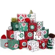 DIY Christmas Advent Calendar 2024 24 Cardboard Treasure Boxes with 1-24 Numb...