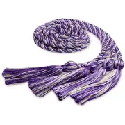 Double Graduation Honor Cord Purple/Silver