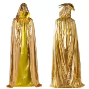 Cloak with Hood Wizard Hooded Cape Full Length Robe for Women Men Role Play C...