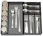 JANE EYRE Utensil Drawer Organizer - Expandable Cutlery Tray Silverware/Flatw...
