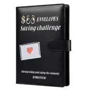 100 Envelopes A5 Money Saving Budget Binder with Cash Envelopes -Challenge Book to Save 5,050 Valen Black
