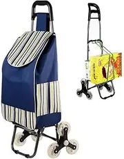 Shopping Trolley,Foldable Stair Climbing Shopping Cart with 6 Wheels,Wheels Detachable Backpack,Load Capacity 50 kg,(A)