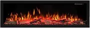 Bonaire Electric Fireplace Heater 50" Linear Wall Mount for Home Indoor with 2 Heat Levels (750W/1600W), 10 Customizable Flame Colors, Remote Control, Timer, Premium Metal Trim