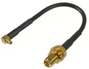 0.33FT, 100MM, COAXIAL CABLE RG174, SMA PLUG TO 90° MCX PLUG, 5 FOR RF SOLUTIONS