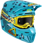 Leatt 8.5 Cheetah, motocross helmet , color: Blue/Violet/Yellow , size: L