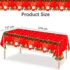 Rectangle Plastic Wipe Clean Table Cover Cloth Christmas Tablecloth Party Decor