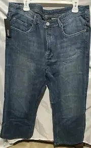 Buffalo David Bitton Mens Blue Ruffer Jeans Regular Rise Easy Fit 40”WX30”L NWT