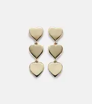 [Sydney Evan] Sydney Evan Pure Three Heart Linear 14kt gold earrings One Size gold
