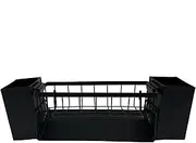 Mozzoom Multi-Functional Sink Caddy, Stainless Steel Sponge Holder for Kitchen Sink, Rust-Resistant Large Capacity Kitchen Sink Organizer for Sponges, Rags, Dish Brushes,Tableware （Black