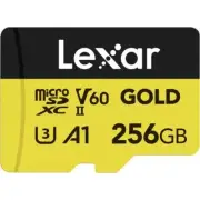 Lexar 256GB Professional Gold Uhs-Ii Microsdxc V60 U3 A1 Uhs-Ii Card