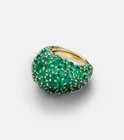 [Octavia Elizabeth] Octavia Elizabeth Green Earth Dome 18kt gold ring with emeralds L 1/2 green