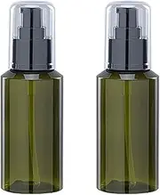 2Pcs 100ml Empty Green Plastic Lotion Pump Bottles with Black Pump Top Refillable Travel Liquid Soap Dispenser Jars Packing Storage Container for Cosmetic Remover Oil (Green, One Size)