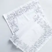 White Dupion Embroidered Table Runner 120cm