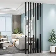 Room Divider Separator Decor Columns, Metal Divider Post for Room Separation, 7pcs Partition Column Freestanding Wall Divider Screen for Dorm Studio Office, 155-300cm(7pcs-E,155cm/61in/5.09ft)