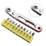 Elbow Head Small Ratchet Wrench 90 Degree Offset Screwdriver Handle With Bit Set