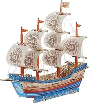 KONTONTY 1 Set Model Ship Kit DIY Puzzle for Adults Decorative Sailboat for Home and Office Desk Easy to Assemble Great Craft Enthusiasts