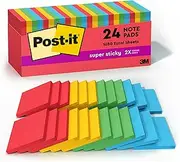 Post-it Super Sticky Notes, 3 in x 3 in, Marrakesh Collection, 24 Pads/Pack, 70 Sheets/Pad, Cabinet Pack (654-24SSAN-CP)