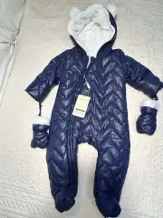 NWT Bafeicao Infant Snowsuit Romper Winter Jumpsuit with gloves 6-9M