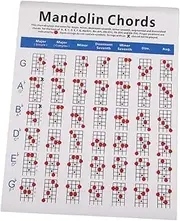 GOOHOCHY 1pc Chord Chart Mandolin Size Chart Trainer Finger Mandolin Chord Book Ebony Diagram Finger Board White